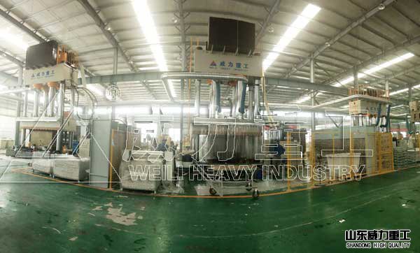 客户采购多台玻璃钢化粪池成型液压机2000吨四柱模压机